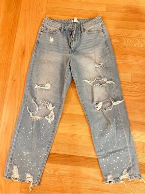 Forever 21 Light Blue Distressed Boyfriend Jeans